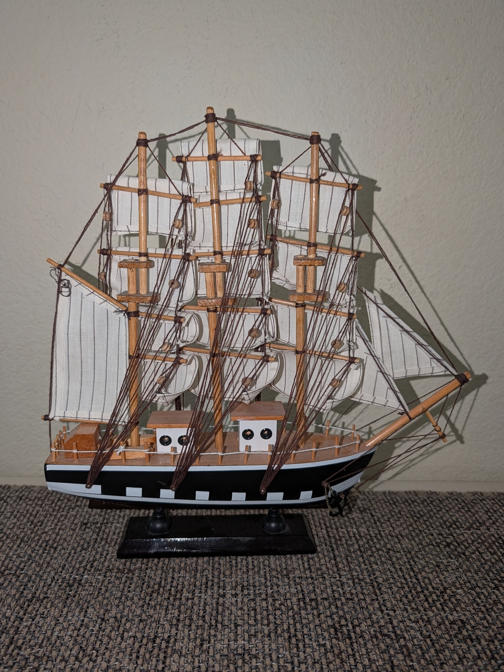 13 inch tall model of the 17th Century San Felipe, Spanish Sailboat